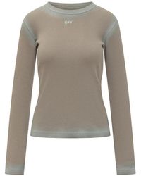 Off-White c/o Virgil Abloh - Ribbed Long-Sleeved Top - Lyst