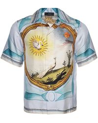 Amiri - Landscape Frame Camp-collar Printed Silk-twill Shirt - Lyst