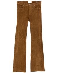 FRAME - The Rodeo Suede Flared Trousers - Lyst