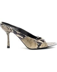 DIESEL - D-Diam's Python-Effect Heeled Mules - Lyst