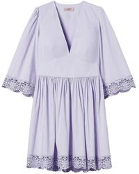 Twinset - Vestido skater con ribete de encaje - Lyst