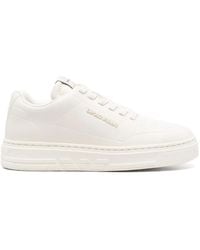 Emporio Armani - Leren Sneakers Met Thermogevormd Detail - Lyst