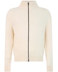Herno - Ribbed-Knit Zip-Up Cardigan - Lyst