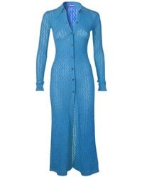 Dodo Bar Or - Tory Pointelle-Knit Button-Down Maxi Dress - Lyst
