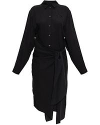 DIESEL - D-Iletta Midi-Jurk Met Knopen En Geknoopt Detail - Lyst