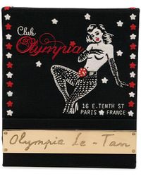 Olympia Le-Tan Club Olympia Matchbook Clutch Bag - Black