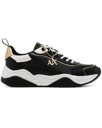 ARMANI EXCHANGE - Logo-Charm Leather Lace-Up Sneakers - Lyst