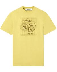 Golden Goose - Journey Garment-Dyed T-Shirt Regular Gauze Cotton Jersey With Print - Lyst