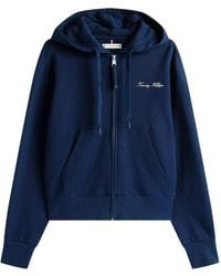 Tommy Hilfiger - Felpa Con Logo Ricamato E Zip - Lyst