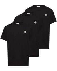 Moncler - Logo-Patch T-Shirt (Pack Of Three) - Lyst