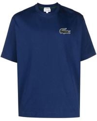 Lacoste - Logo-Patch Cotton T-Shirt - Lyst