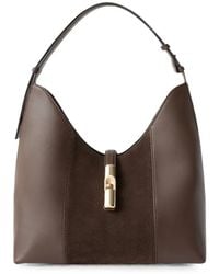 Furla - Medium Suede-Panelled Shoulder Bag - Lyst