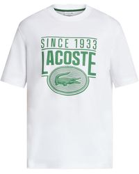 Lacoste - T-Shirt aus Bio-Baumwolle mit Logo-Print - Lyst