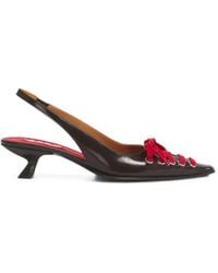 Marni - Escarpins En Cuir Foncé Kat Slingback - Lyst