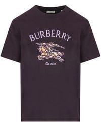 Burberry - Knight Check Cotton T-Shirt - Lyst