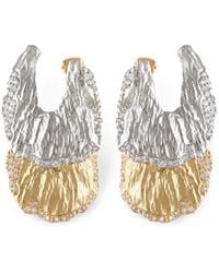 Joanna Laura Constantine - Double Petal Crystal-Embellished Earrings - Lyst