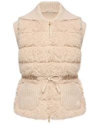 Moncler - Gesteppte Weste Mit Shearling-Effekt - Lyst