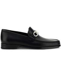 Ferragamo - Gancini Leather Loafers Black - Lyst