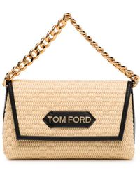 Tom Ford - Logo-patch Straw Mini Bag - Lyst