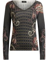 Etro - Floral Paisley V-Neck Top - Lyst