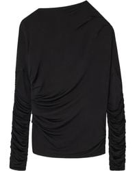 Ganni - Ruched Jersey Top - Lyst