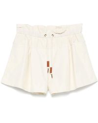 Moncler - Shorts With Layered Design And Drawstring On The Front - Lyst