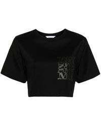 Max Mara - Cropped T-shirt Met Logoprint - Lyst