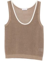 Brunello Cucinelli - Contrast-Trim Open-Knit Tank Top - Lyst