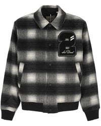 Les Deux - Check-Pattern Logo-Patch Jacket - Lyst