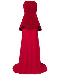 David Koma - Peplum Strapless Gown - Lyst