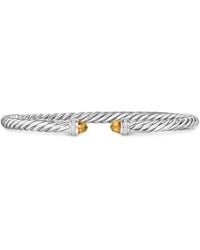 David Yurman - Sterling Cablespira Citrine And Diamonds Bracelet (4Mm) - Lyst
