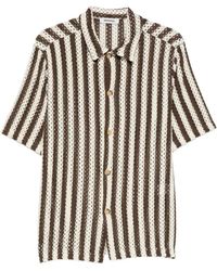 Imperial - Vertical-Stripe Open-Knit Shirt - Lyst