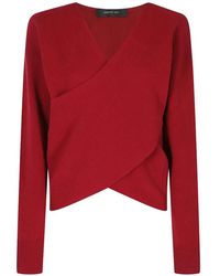 FEDERICA TOSI - Wrap-Style V-Neck Sweater - Lyst