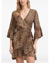 Melissa Odabash - Tegan Cheetah-Print Ruffled Mini Dress - Lyst