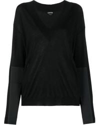 Tom Ford - Panelled V-Neck Knitted Jumper - Lyst