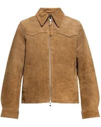 AllSaints - Dellcot Zipped Suede Jacket - Lyst