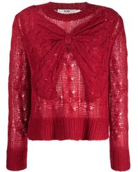 B+ AB - Bow-embellished Cable-knit Jumper - Lyst