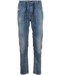 DIESEL - Krooley-e-ne Low-rise Tapered Jeans - Lyst