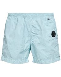 C.P. Company - Misty Nylon Swim Shorts With Left Hip Pocket With Lens Detail - Lyst