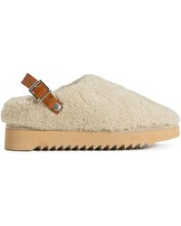 Woolrich - Buckle-Strap Sheepskin Mules - Lyst