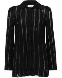 Laneus - Distressed Knitted Cardigan - Lyst