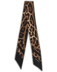 Dolce & Gabbana - Leopard-Print Silk Twill Bandeau 6X100 - Lyst