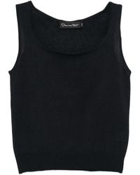 Oscar de la Renta - Sleeveless Tank Top - Lyst