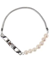 DIESEL - Pulsera De Cadena En Plata De Ley Con Perla - Lyst