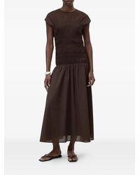 Closed - Vestido Midi Fruncido - Lyst