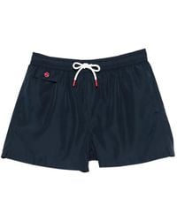 Kiton - Logo-Patch Swim Shorts - Lyst