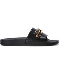 Moschino - Logo-Plaque Slides - Lyst