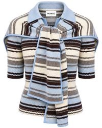 Monse - Scarf-Detail Striped Sweater - Lyst