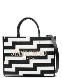 Jimmy Choo - Avenue M Tote Black/white/neutral/light Gold One Size - Lyst