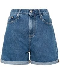 Calvin Klein - Pantalones vaqueros cortos de talle alto - Lyst